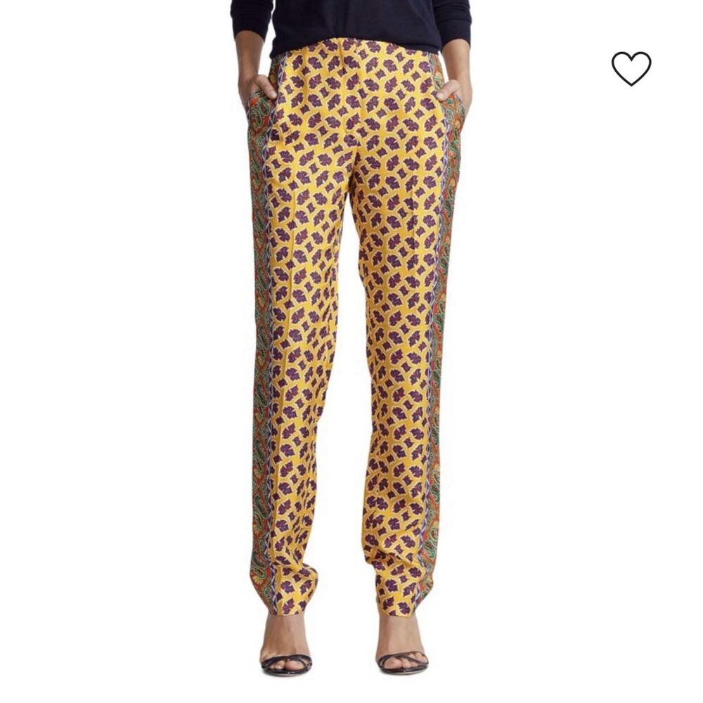 Ralph Lauren Collection Simone Pleated Mulberry Silk Pants 6 Yellow Purple Label - Picture 9 of 11